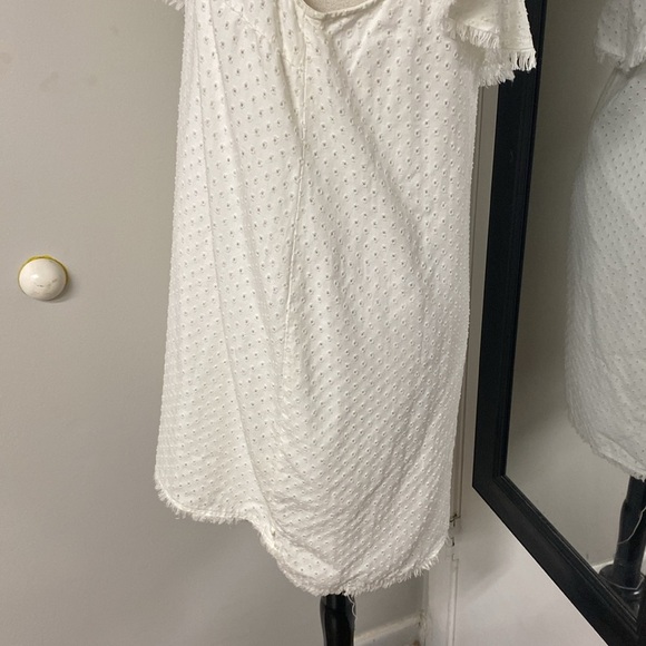 Cloth &Stone for Anthro One-Shoulder Eyelet Ruffle Mini Dress feminine coastal - Picture 11 of 14